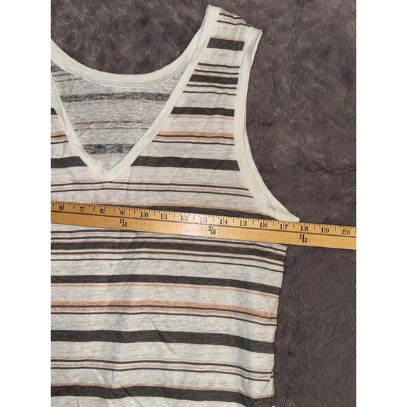 Workshop Republic Clothing Womens Striped Sleeveless Linen Top V-Neck M - Picture 6 of 6